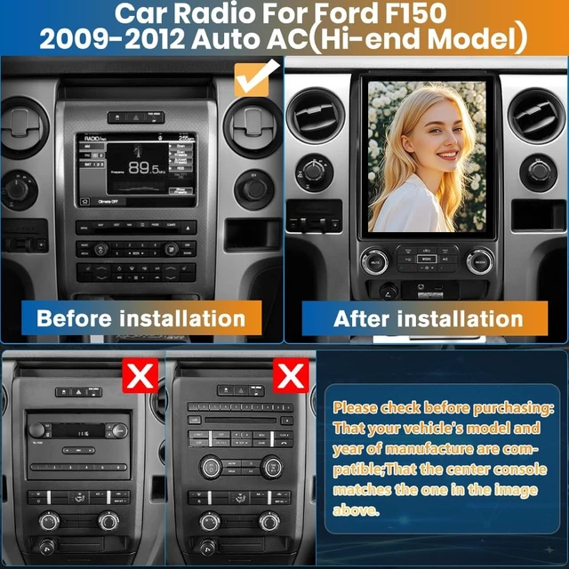 Alt view image 2 of 5 - Pyniro Car Radio Stereo for Ford F150 2009-2012