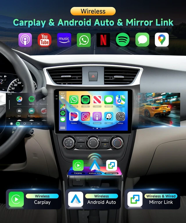 Alt view image 3 of 5 - 4G 128G Car Radio for Nissan Sylphy Sentra 2013-2017 Wireless CarPlay