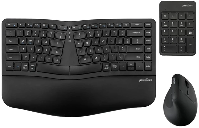 Main image of Perixx PERIDUO-606IIA 3-in-1 Wireless Compact Ergonomic Keyboard with Vertical Mouse and Numeric Keypad - Quiet Keys & Clicks - US English