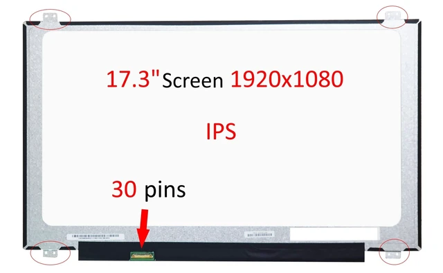 Alt view image 3 of 5 - FULLCOM New LCD Replacement Screen (Non Touch) 17.3 Inch LP173WF4-SPF1 FHD 1920x1080 (with Brackets) 30 Pin Matte for Dell CV69H for Laptop/Display/Screen/LCD Application