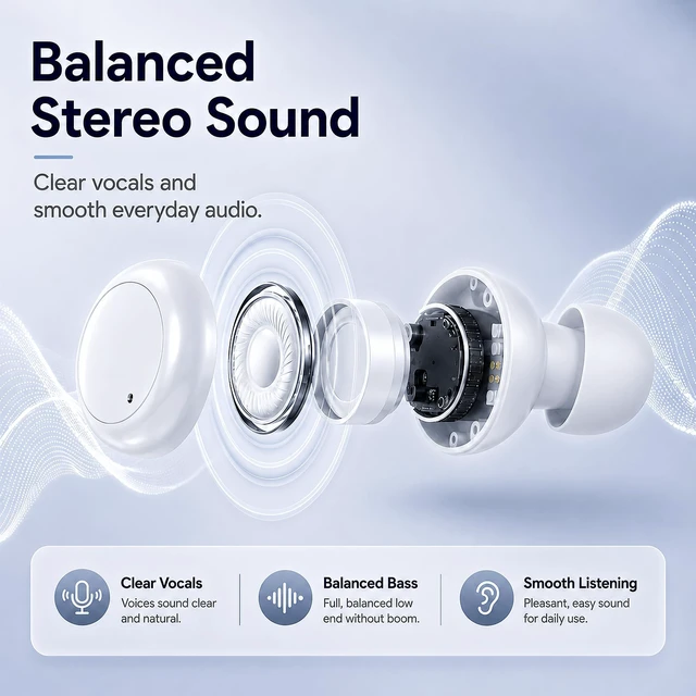 Alt view image 5 of 5 - Invisible Sleep Earbuds for Side Sleepers, Mini Bluetooth Headphones, White