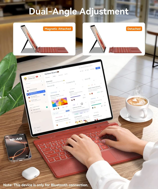 Alt view image 2 of 5 - Surface Pro Keyboard for Microsoft Surface Pro 11/10/9/8/X 13 inch