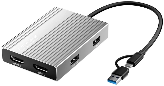 Main image of ACASIS USB C to Dual HDMI DisplayLink Adapter for Mac M1/M2/M3/M4/Windows