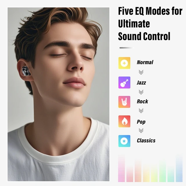 Alt view image 4 of 5 - VEKJ Mini Wireless Sleep Earbuds with Smart Touch Screen for Side Sleepers