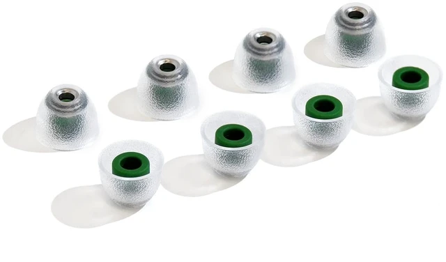 Main image of TANGZU Tang Sancai Noble IEM Eartips, Replaceable Stainless Steel, Premium Hypoallergenic Liquid Silicone Ear Tips for in-Ear Monitors, Green Medium, 4 Pairs