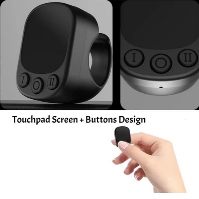 Alt view image 4 of 5 - Smart Scrolling Bluetooth Remote Ring with Touchpad,Multi-Function Finger Air Mouse Wearable Mini Travel Tiktok Remote Control Scroller for Selfies Video E-Books Page Turner for PC Laptop Phone Tablet