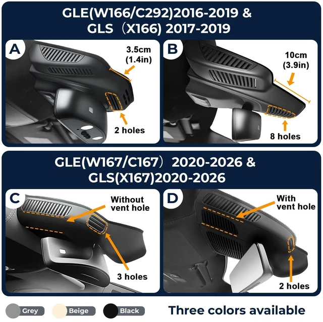 Alt view image 2 of 5 - Mangoal Front 4k Rear 1080p Dash Cam for Mercedes-Benz GLE & GLS