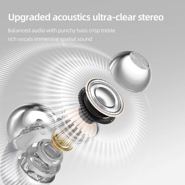 Alt view image 4 of 5 - Open Ear Earbuds Clip On Headphones Wireless Earbuds for Workout(Silver)