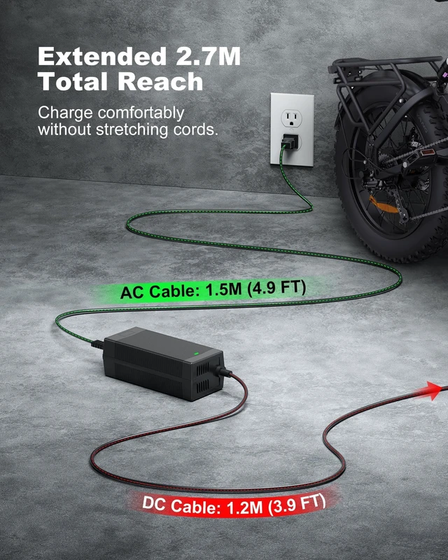Alt view image 4 of 5 - VHBW 54.6V 2A Charger Compatible with Ride1Up 700 Series Portola Turris