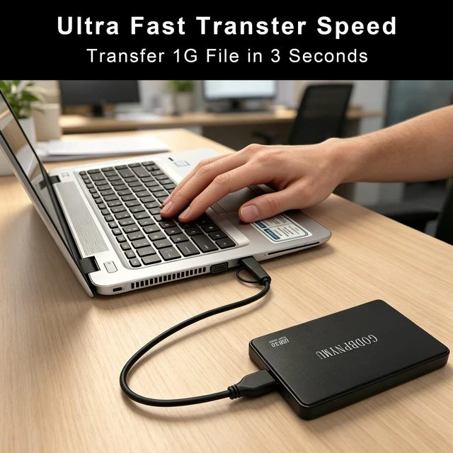 Alt view image 5 of 5 - GODBPNYMU 500GB External Hard Drive,Compact Portable Hard,USB 3.0/USB C