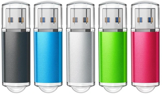 Main image of TOPESEL USB Flash Drive 5 Pack 64GB USB 3.0 Thumb Drive High Speed 64 gb Flash Drive USB Stick Memory Sticks USB Drives 64GB for PC laptops (5 Mixed Colors: Black Blue Green Red Silver)
