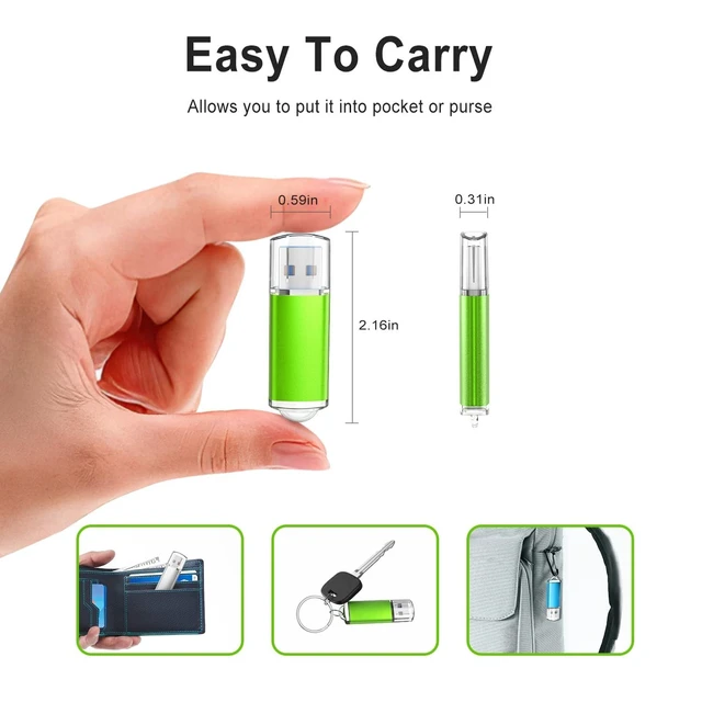 Alt view image 4 of 5 - TOPESEL USB Flash Drive 5 Pack 64GB USB 3.0 Thumb Drive High Speed 64 gb Flash Drive USB Stick Memory Sticks USB Drives 64GB for PC laptops (5 Mixed Colors: Black Blue Green Red Silver)