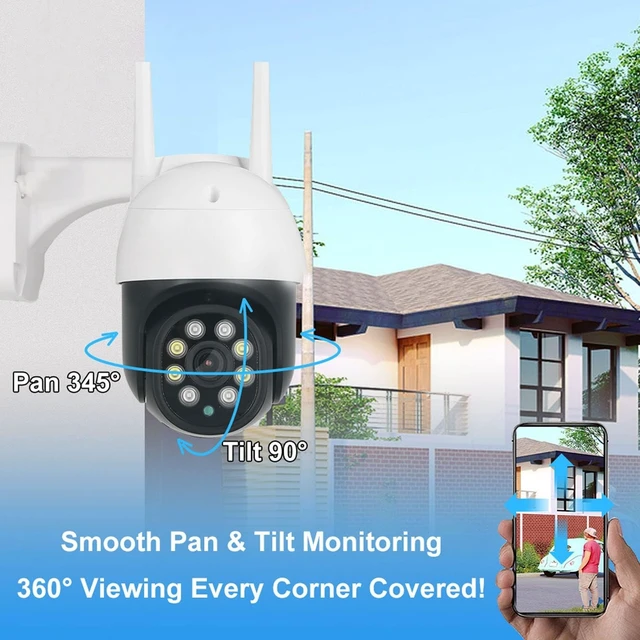 Alt view image 5 of 5 - Outdoor Security Camera Motion Detection 5MP 2 Way Talk 1080P Color Night Vision with Alarm 100-240V AI