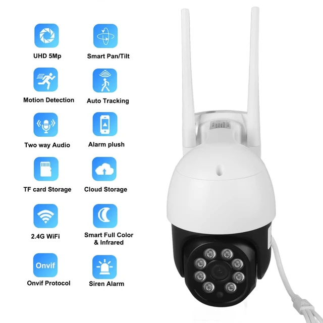 Alt view image 3 of 5 - Outdoor Security Camera Motion Detection 5MP 2 Way Talk 1080P Color Night Vision with Alarm 100-240V AI