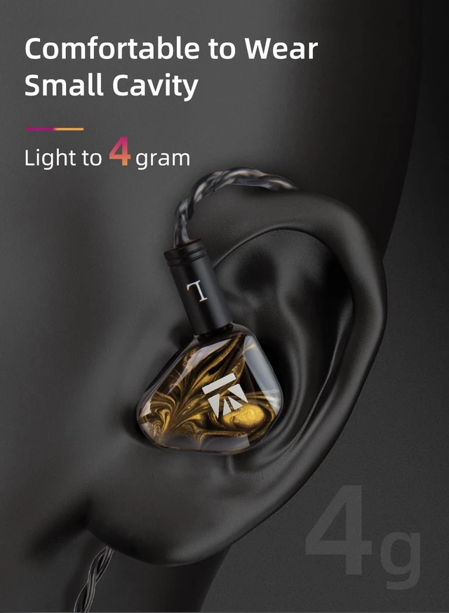 Alt view image 5 of 5 - KBEAR KB01 in Ear Monitor, 10mm Beryllium Diaphragm Dynamic Driver IEMs, HiFi Gaming Earbuds with Clarity Sound 3D-Printed Resin Shell, 6N OFC 2PIN Cable for Musicians Audio Engineers Singers (White)
