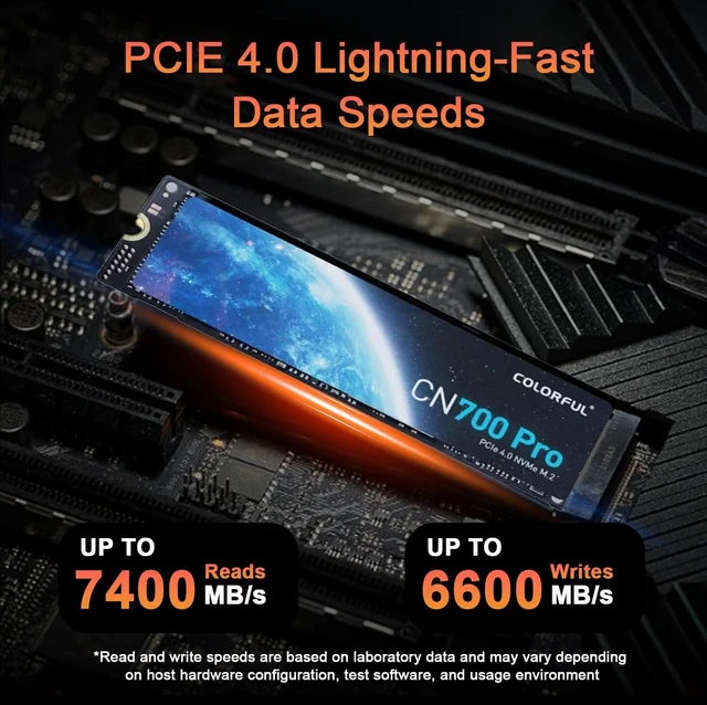 Alt view image 4 of 5 - Colorful 1TB M.2 2280 SSD PCIe Gen4x4 Internal Solid State NVMe1.4 UP to 7350MB/s Read, Fast Boot Drive for PS5/Gaming PC/Laplop and Mini PC