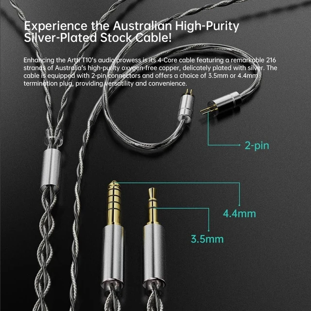 Alt view image 4 of 5 - ARTTI T10 in Ear Earphone, 14.2mm Dual Magnetic Circuit Planar Driver HiFi IEM Earbuds, Wired in Ear Monitor, Gaming Earphone for Musician Singer Audiophile