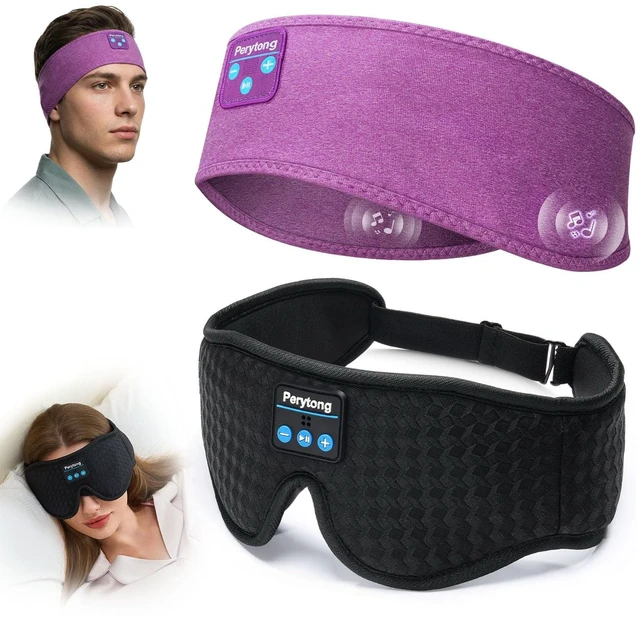Main image of Sleep Headphones with Blackout Sleep Mask, Lie on Your Side Like You Always Wanted - Zero Ear Pressure, 14+ Hour Battery, Drift Off to Music in Total Darkness - Bluetooth Earphones for Side Sleepers