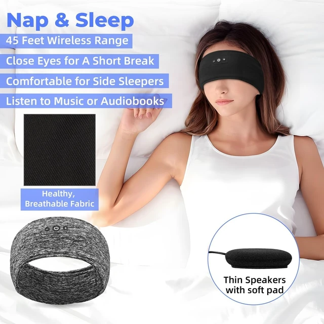 Alt view image 3 of 5 - ASIILOVI Sleep Headphones, Adjustable Headband Headphones, Wireless Bluetooth Headband with Stereo Speakers, Headband Headphones for Sleeping, Running, Insomnia, Cool Gadgets Tech Presents