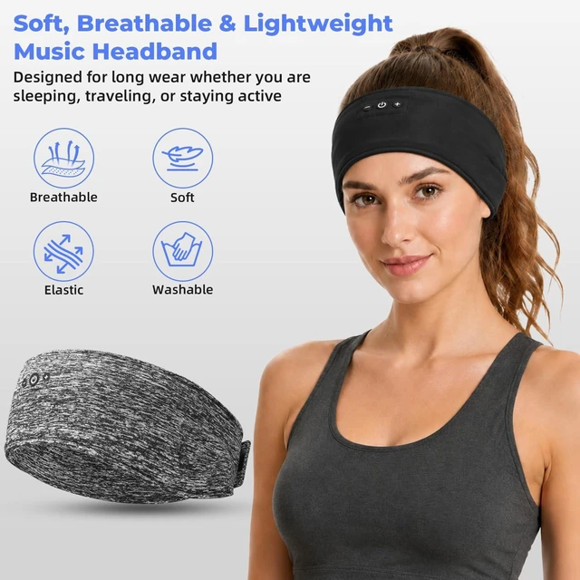 Alt view image 2 of 5 - ASIILOVI Sleep Headphones, Adjustable Headband Headphones, Wireless Bluetooth Headband with Stereo Speakers, Headband Headphones for Sleeping, Running, Insomnia, Cool Gadgets Tech Presents