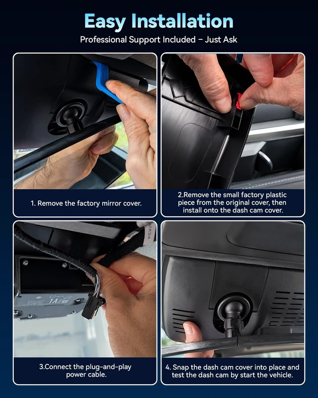 Alt view image 3 of 5 - OVAMAN OEM-Fit Dash Cam for Tacoma & HybridB2024-2026