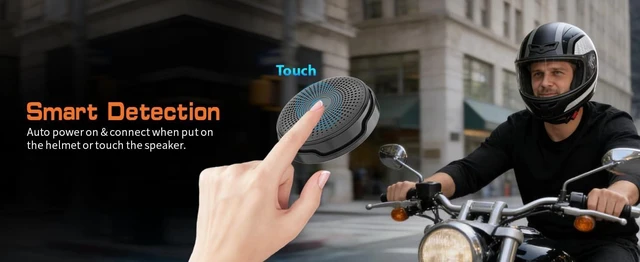 Alt view image 5 of 5 - iKmai Motorcycle Bluetooth Speaker for Riding and Skiing, True Wireless TWS Headset 63H Playtime, Remote Control