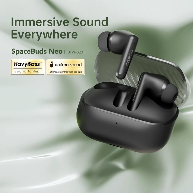 Alt view image 2 of 5 - Oraimo SpaceBuds Neo Wireless Earbuds Bluetooth 5.4 in Ear Headphones, Bluetooth Ear Buds Built-in Microphone, Clear Talk, Immersive Game Mode, Comfortable Fit, App Control, 30H Playtime, Black