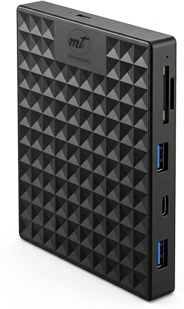 Main image of ModusTech Nexus 500GB Portable External Hard Drive with Built-in Docking Station 5-in-1 USBC Hub, USB 3.1 10Gbps, SD & MicroSD, Bus-Powered, Compatible with MacBook, Laptop, iPad (500GB + 5-IN-1 DOCK)
