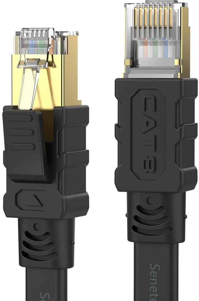 Main image of Senetem Cat 8 Ethernet Cable 100FT, 40Gbps Flat RJ45 LAN Network Cable