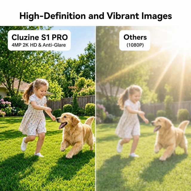 Alt view image 2 of 5 - Cluzine 4MP 2K Window Camera, Anti-Glare Color Night Vision, 2 Pack