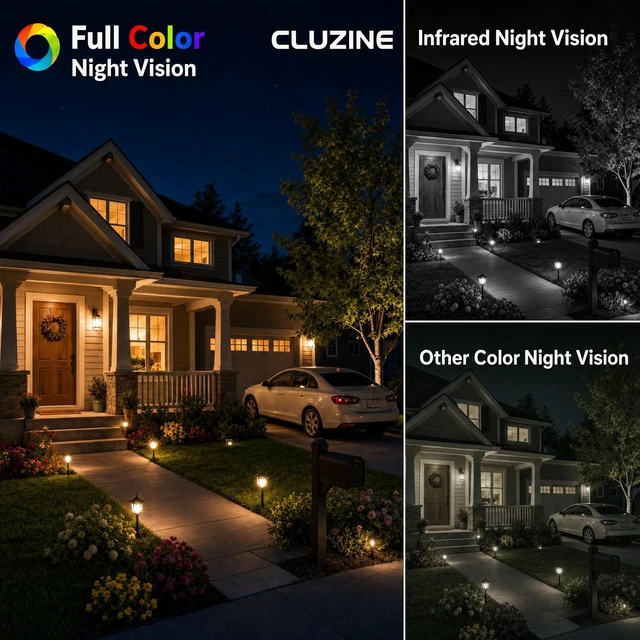 Alt view image 3 of 5 - Cluzine 4MP 2K Window Camera, Anti-Glare Color Night Vision, 2 Pack