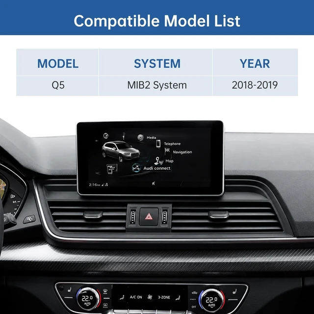 Alt view image 2 of 5 - Road Top 10.25" Ultra-Narrow CarPlay Screen for Audi Q5 MIB2 (2018-2019)