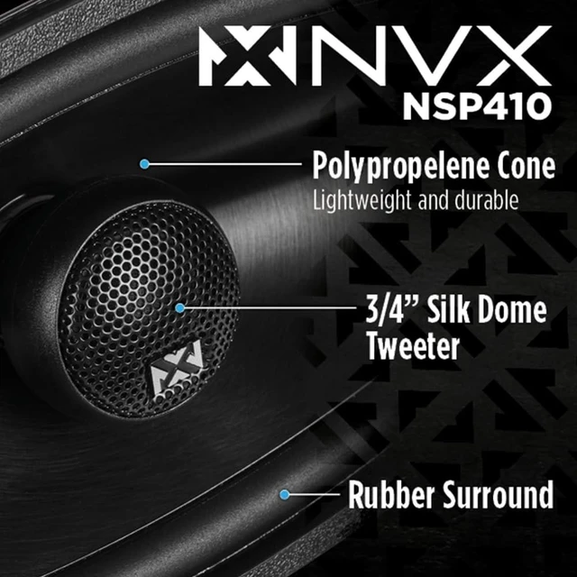Alt view image 2 of 5 - NVX 4x10 Car Speakers 2-Way Coaxial (Pair)