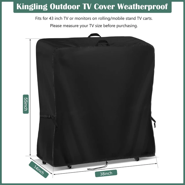 Alt view image 2 of 5 - Kingling Outdoor TV Cover 38 Inch Weatherproof for 43 Inch TV