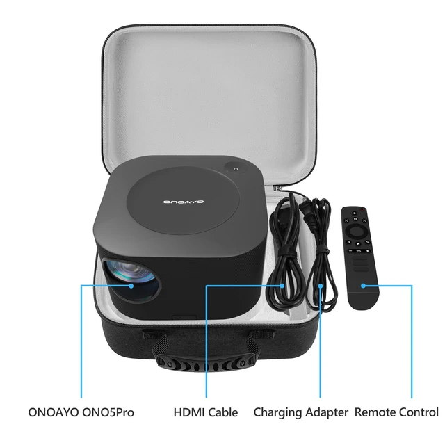 Alt view image 3 of 5 - GEEKRIA Hard Shell Travel Case Compatible with ONOAYO ONO5Pro, Outdoor 4K Projector Carrying Bag (Dark Grey)