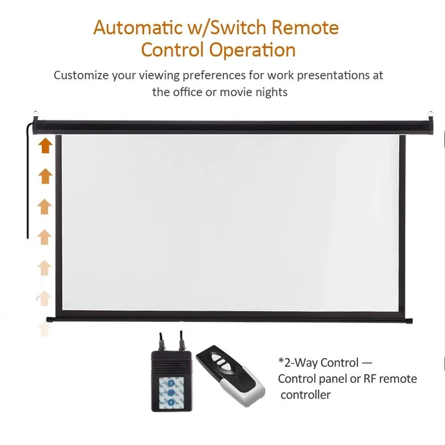 Alt view image 3 of 5 - Auto Motorized Projector Screen with Remote Control, 120 inch, 4:3 Ratio