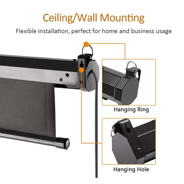Alt view image 4 of 5 - Auto Motorized Projector Screen with Remote Control, 120 inch, 4:3 Ratio