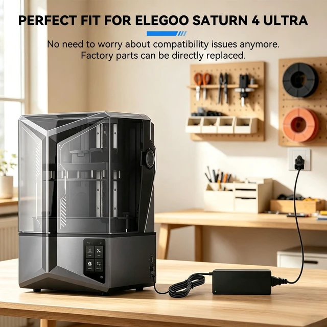 Alt view image 4 of 5 - YIBEICO 24V 6A AC/DC Charger Adapter for ELEGOO Saturn 4 Ultra 12K 16K