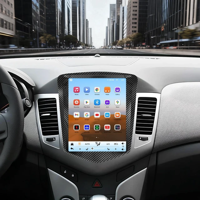 Alt view image 2 of 5 - QLED Radio for Chevy Chevrolet Cruze 2009-2015 and 2016 Limited Upgrade, Carbon Fiber Style,Touch Screen Stereo Replacement,Wireless carplay Android auto,4G LTE Network,Free Camera