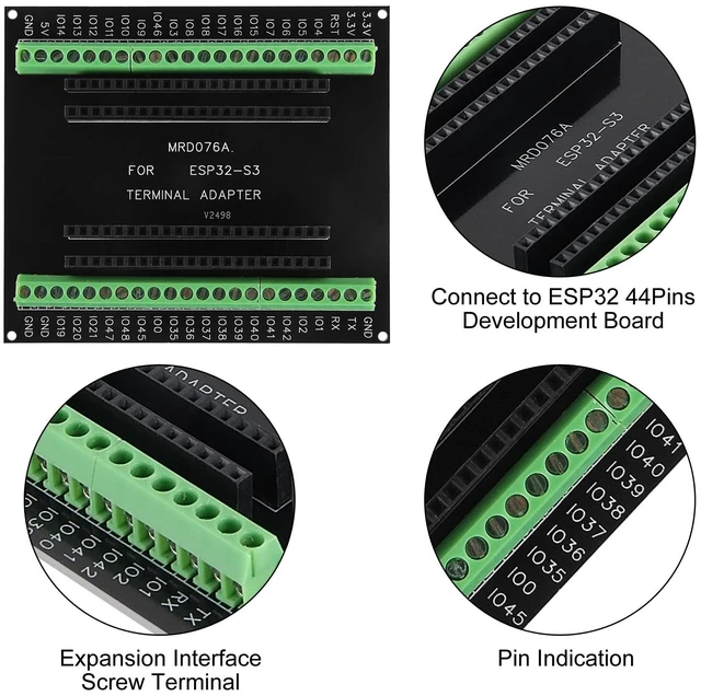 Alt view image 4 of 5 - 3 Set ESP32-S3 N8R2 Kit with 8MB Flash 2MB PSRAM ESP32 S3 Expansion Boards Terminals Compatible with Arduino IDE MicroPython