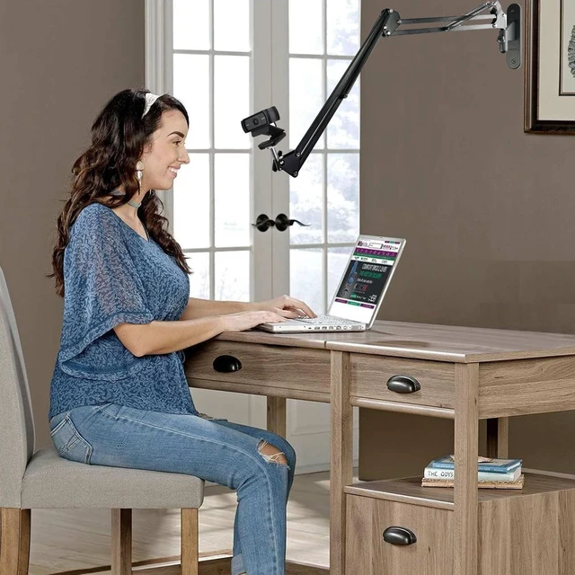 Alt view image 2 of 5 - AYIZON Upgraded Webcam Wall-Mount Holder Stand for Logitech C920x C922x C930e StreamCam C925e C615,MX-Brio,Brio 4K, Brio 500 Webcams