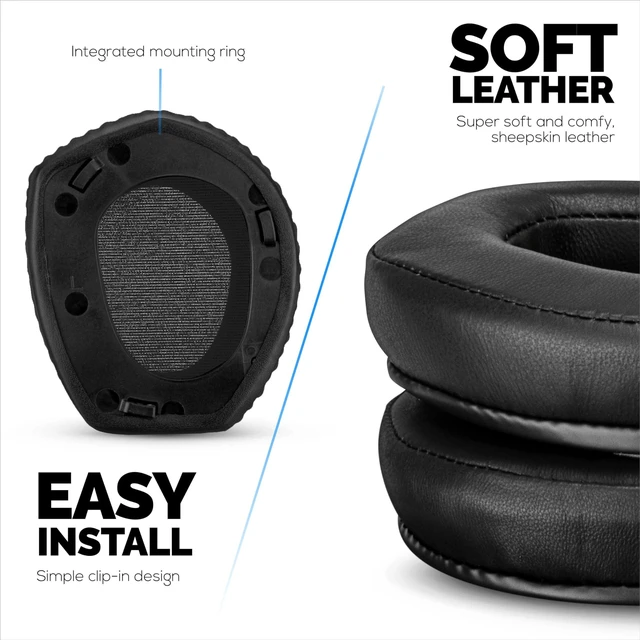 Alt view image 4 of 5 - Replacement Sheepskin Earpads for SENNHEISER RS165, RS175, RS185 & RS195 Headphones, Soft Real Leather & Memory Foam Ear Pad, HDR165, HDR175, HDR185, HDR195, by Brainwavz