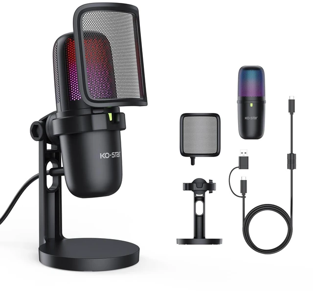 Main image of Ko-Star USB Condenser Microphone, Gaming Streaming Mic for PC & Podcast