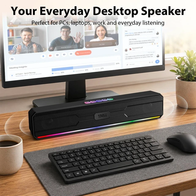 Alt view image 3 of 5 - 1Mii DeskRoar GT10 USB Computer Speakers for Desktop PC and Monitor