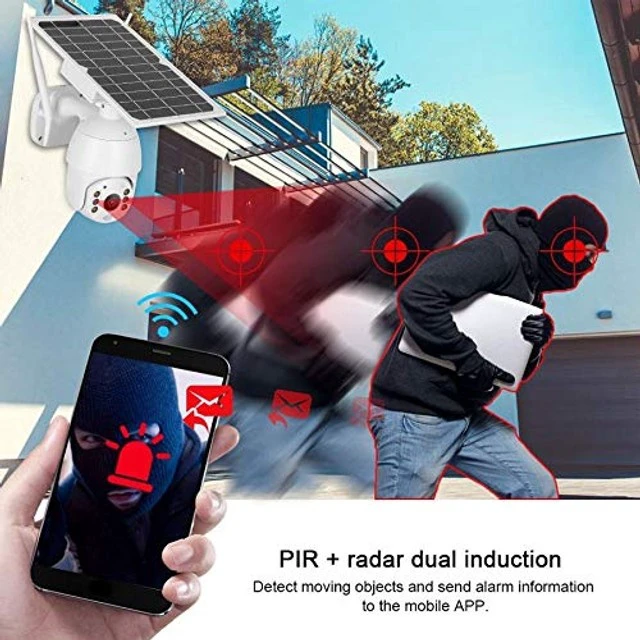 Alt view image 4 of 5 - Alptop 100% Wire-Free Wireless Rechargeable Battery Solar Powered Outdoor 1080P Pan Tilt WiFi Security Camera PIR Motion Recording Two-Way Audio IP65 Weatherproof Night Vision Built-in SD Slot