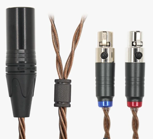 Main image of Elihp Headphone Cable, Dual Mini XLR to XLR Balanced Cable, Square Core Copper & High Purity Copper, Compatible with Audeze LCD-X LCD-2 LCD-3 ZMF Auteur