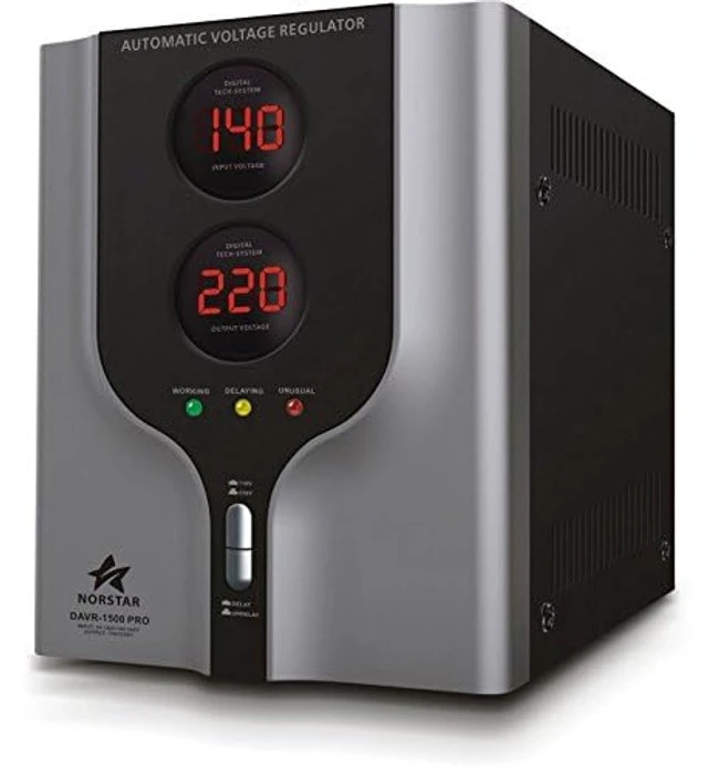 Alt view image 2 of 4 - Norstar DAVR-1500 1500 Watt 110/120 to 220/240 or 220/240 to 110/120 Step UP and Down Voltage transformer and Automatic Voltage Regulator Stabilizer