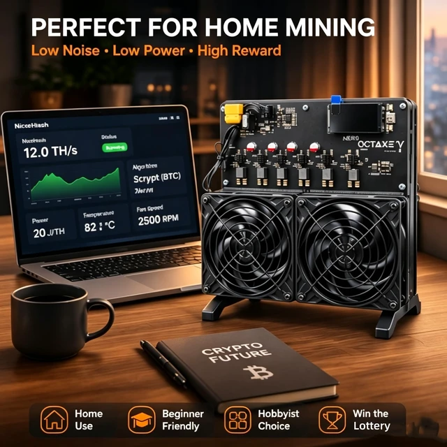 Alt view image 4 of 5 - NerdOCTAXE Rev3.1 12TH/s Bitcoin Miner, SHA-256 ASIC Solo Miner System, Quiet Fan Compact Desktop BTC Mining Machine No RGB