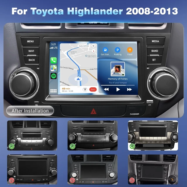 Alt view image 2 of 5 - 4Core+64G Android Car Radio for Toyota Highlander 2008-2013