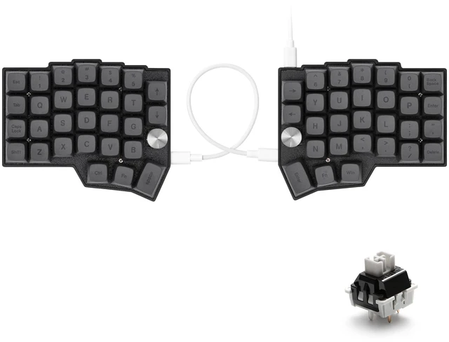 Main image of YIVU Borne 4x6 Split Mechanical Keyboard, Extended Corne Layout Ergonomic Keyboard, QMK/Vial Programmable, Hot Swappable RGB with Dual Rotary Encoders, Ready-to-Use Custom Keyboard for Coding